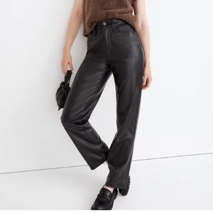 Madewell The Perfect Vintage Straight Jean - Faux Leather Edition